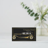 Gold Limo Classic Cars Business Card Visitenkarte (Stehend Vorderseite)