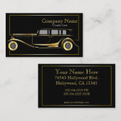 Gold Limo Classic Cars Business Card Visitenkarte (Vorne/Hinten)