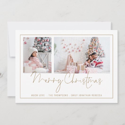 Gold Line 2 Foto Script Merge Weihnachtskarte (Vorderseite)