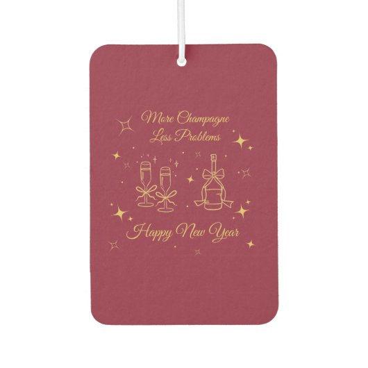 Gold Line Art New Year Design Autolufterfrischer (Vorderseite)