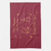 Gold Line Art New Year Design Geschirrtuch (Vertikal)