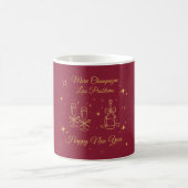 Gold Line Art New Year Design Kaffeetasse (Mittel)