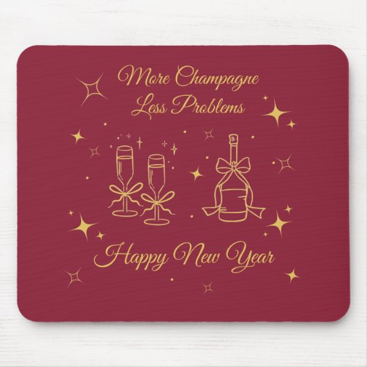 Gold Line Art New Year Design Mousepad (Vorne)