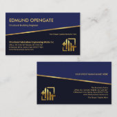 Gold Line Blue Layers Gold Rebar Engineer Visitenkarte (Vorne/Hinten)