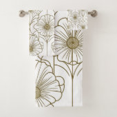 Gold Line Blumenmuster Handtuch Badhandtuch Set (Insitu)
