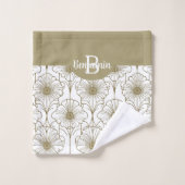 Gold Line Blumenmuster Handtuch Badhandtuch Set (Waschlappen)