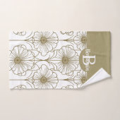Gold Line Blumenmuster Handtuch Badhandtuch Set (Handtuch)