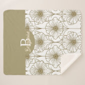 Gold Line Blumenmuster Sherpa Blanket Sherpadecke (Vorderseite (Horizontal))