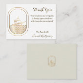 Gold Line Boot Ocean Danke Karte (Vorne/Hinten)