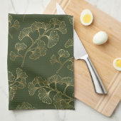 Gold Line Botanisches Muster Geschirrtuch (Viertel Falte)