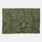 Gold Line Botanisches Muster Geschirrtuch (Horizontal)