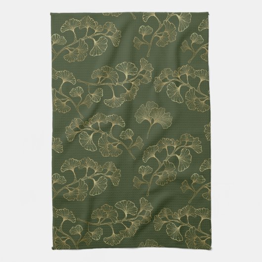 Gold Line Botanisches Muster Geschirrtuch (Vertikal)