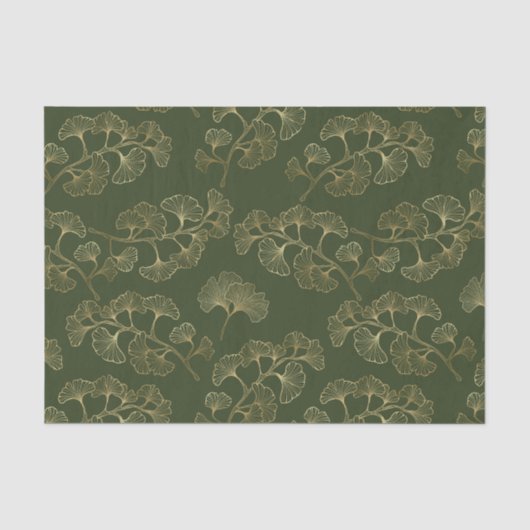 Gold Line Botanisches Muster Seidenpapier (Vorderseite)