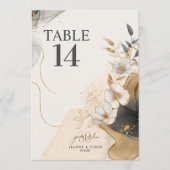 Gold Line Floral 30th Anniversary Table Num ID1169 Einladung (Vorderseite)