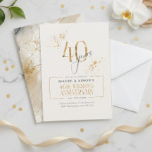 Gold Line Floral 40 Jahre Jubiläum ID169