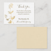 Gold Line Floral Beileid Vielen Dank Karte (Vorne/Hinten)