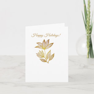 Gold Line Floral Feiertagskarte
