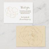 Gold Line Rose Beileid Danke Karte (Vorne/Hinten)