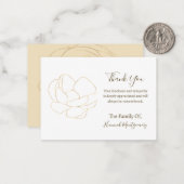 Gold Line Rose Beileid Danke Karte (Vorderseite/Rückseite Beispiel)