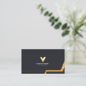 Gold Line Style Luxus Visitenkarte (Stehend Vorderseite)