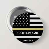 Gold Line U.S Flag mit benutzerdefiniertem Team &  Button (Vorne & Hinten)