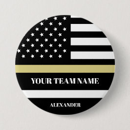 Gold Line U.S Flag mit benutzerdefiniertem Team &  Button