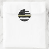 Gold Line U.S Flag mit benutzerdefiniertem Team &  Runder Aufkleber (Tasche)