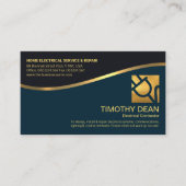 Gold Line Wave Layers Gold Power Plug-Elektriker Visitenkarte (Vorderseite)