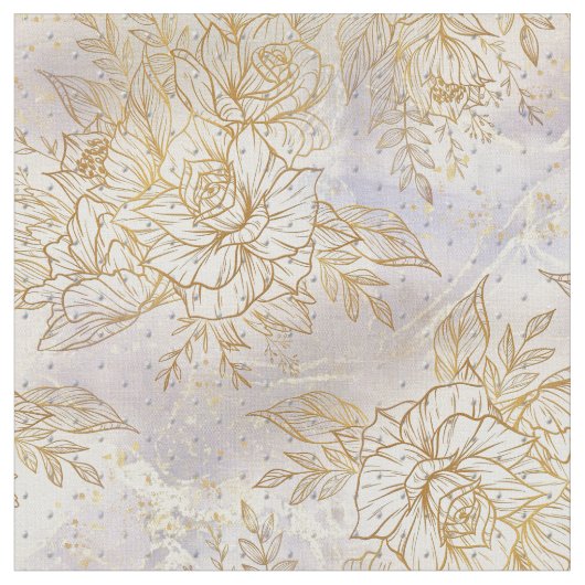 Gold line-zeichnend Rose auf einem cremefarbenen M Stoff (Nahaufnahme)