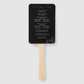 Gold Lined Floral Wedding Program - Black Fächer (Rückseite)