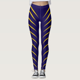 Gold Lines And Purple Color Leggings