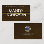 Gold Lines Placard Exquisite Brown Grunge CEO Visitenkarte (Vorne/Hinten)