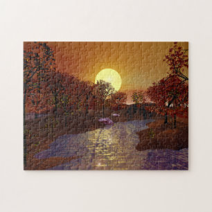 Gold Linger - Herbstszene Puzzle