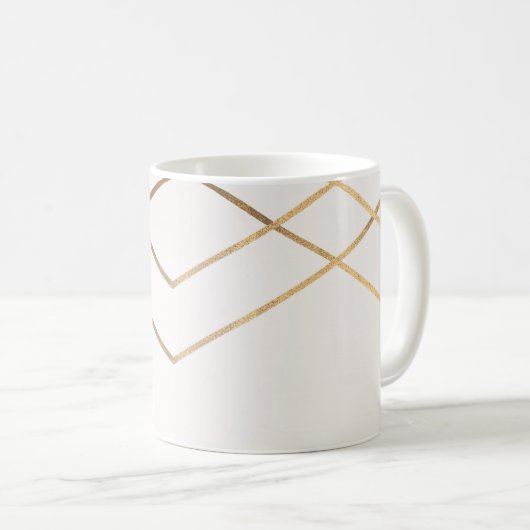 Gold Linien Modernes geometrisches Glam Beautiful  Kaffeetasse (VorderseiteRechts)