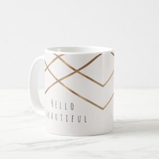 Gold Linien Modernes geometrisches Glam Beautiful  Kaffeetasse (Vorderseite Links)