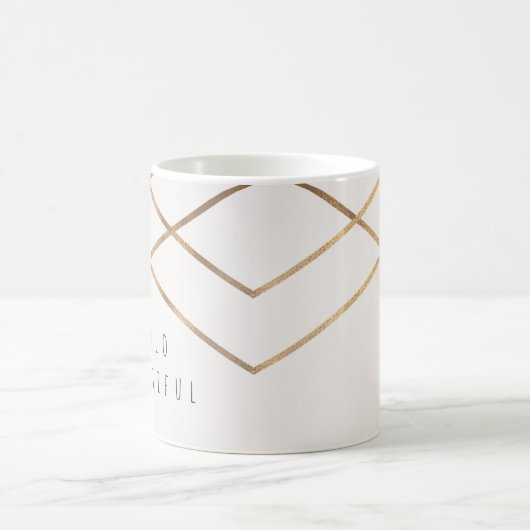 Gold Linien Modernes geometrisches Glam Beautiful Kaffeetasse (Mittel)