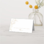 Gold-Linierte Blütenweiß und Gold-Platzkarte Platzkarte (Vorderseite)