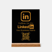 Gold LinkedIn QR Code Business Acrylschild (Vorderseite)