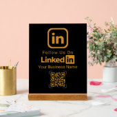 Gold LinkedIn QR Code Business Acrylschild (Hochzeit)