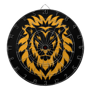 Gold Lion Big Graphic auf schwarz Dartscheibe