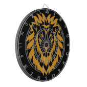Gold Lion Big Graphic auf schwarz Dartscheibe (Vorderseite Links)