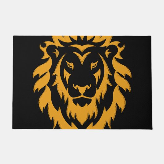 Gold Lion Big Graphic auf schwarz Fußmatte (Vorderseite)