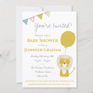 Gold Lion, geschlechtsneutral, Babydusche Einladung