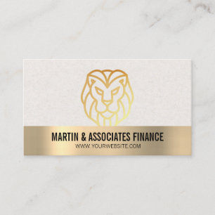 Gold LIon Kerzenhalter Finanzen Goldene Einf Visitenkarte