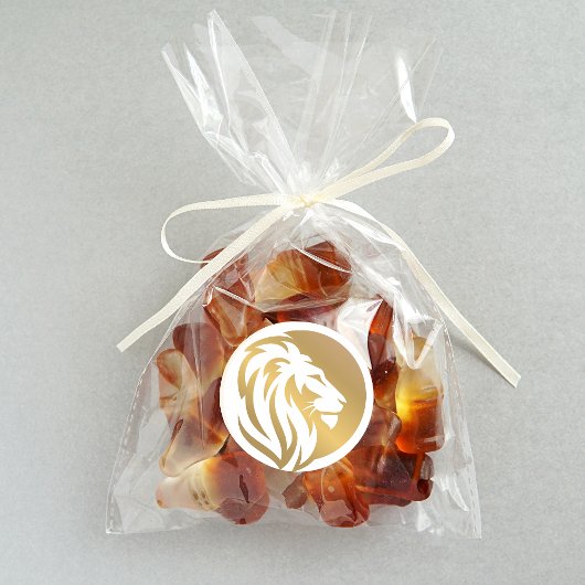 Gold Lion Logo Einfach Runder Aufkleber