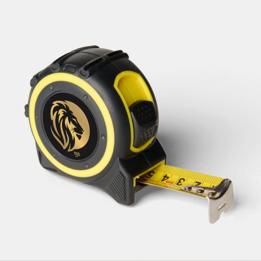 Gold Lion Logo mit Ihren Monogram Initialen Maßband (Winkel)