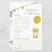 Gold Lion Predictions & Well Wish Baby Shower Game (Vorne/Hinten)