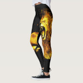 Gold Lion Roaring Print Leggings (Links)