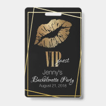 Gold Lip Print Junggeselinnen-Abschied Abzeichen