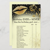 Gold Lippen Geburtstag, oder nie Spiel (Vorne/Hinten)